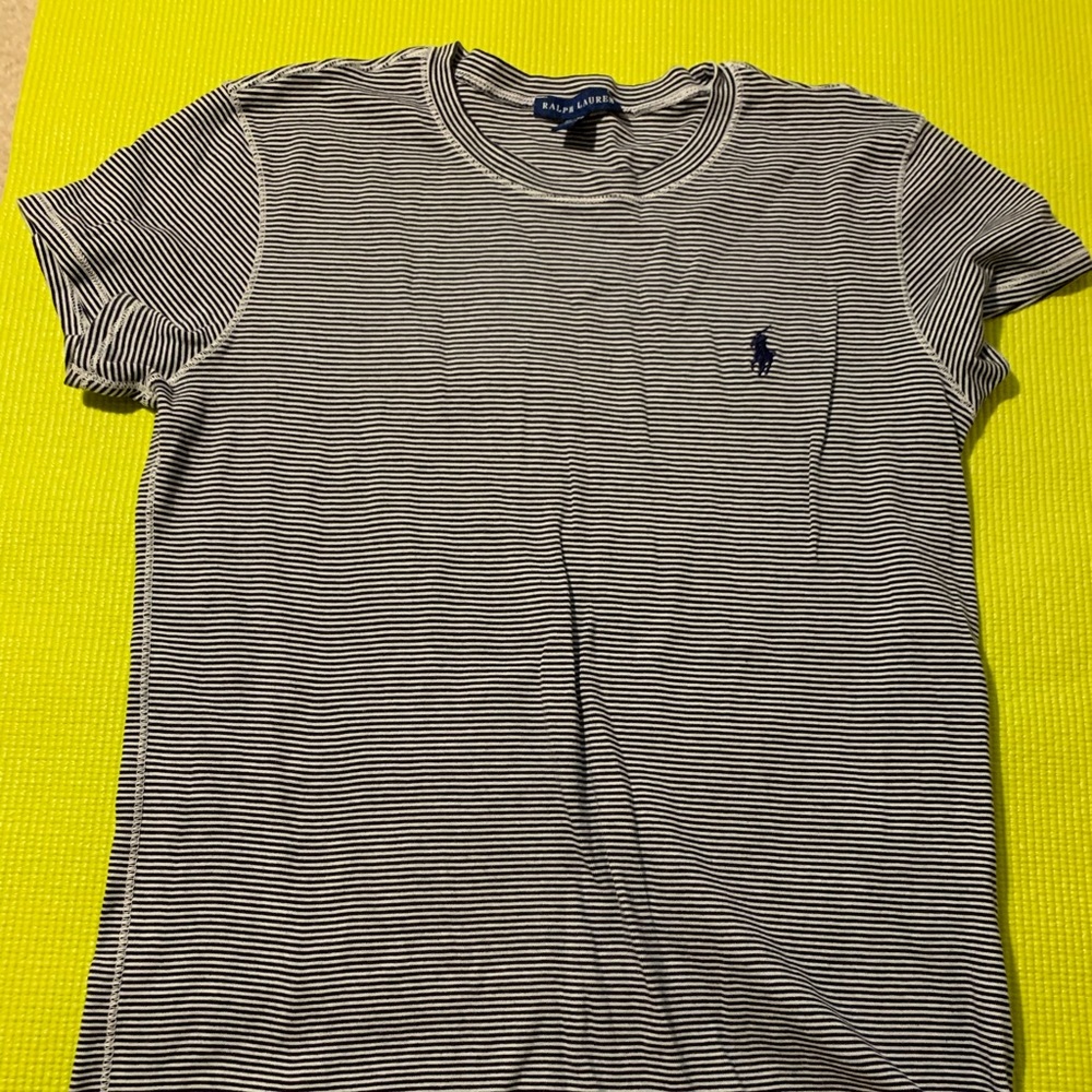 Ralph Lauren Black and White Striped Top